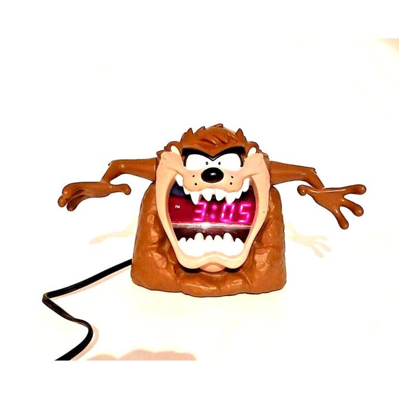 Westclox Tasmanian Devil Alarm Clock - 1995 Warner Bros - Looney Tunes Taz 1995 - Picture 7 of 9